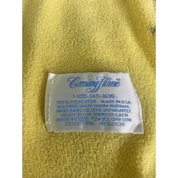 Vintage Coming Home Baby Blanket Yellow Blue Moon Stars Fleece USA Made - Picture 2 of 6